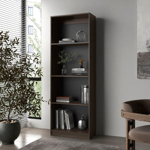 English Elm Stained Walnut Bookcase With 4 Open Shelves - Stylish Storage For Modern & Traditional Spaces B062P323166-GIGA