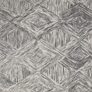 Homeroots 5' X 8' Charcoal And Ivory Wool Geometric Area Rug  Wool 554815