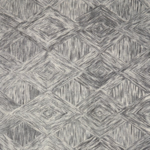 Homeroots 5' X 8' Charcoal And Ivory Wool Geometric Area Rug  Wool 554815