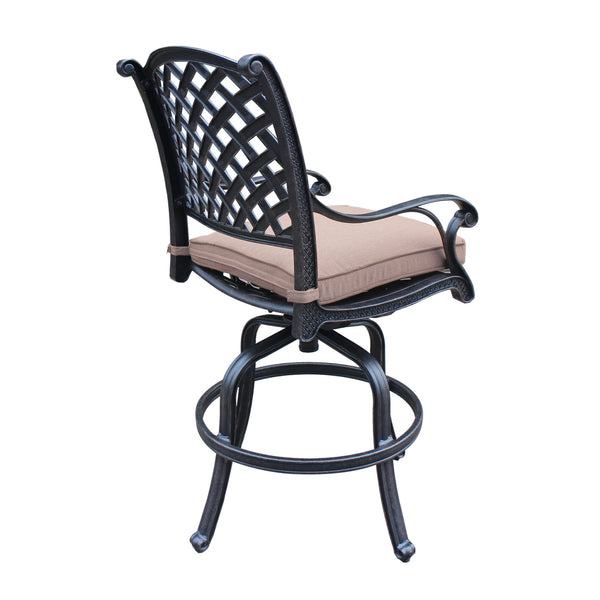 English Elm Cast Aluminum Counter Stools With Cushions, Set Of 2 – Durable, Weather-Resistant, Elegant Design B010P278346