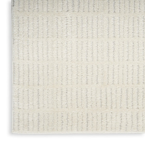 HomeRoots 5' Elegant Ivory and Gray Abstract Area Rug - Soft, Durable Design for Modern Living Spaces 8' X 10' 554829