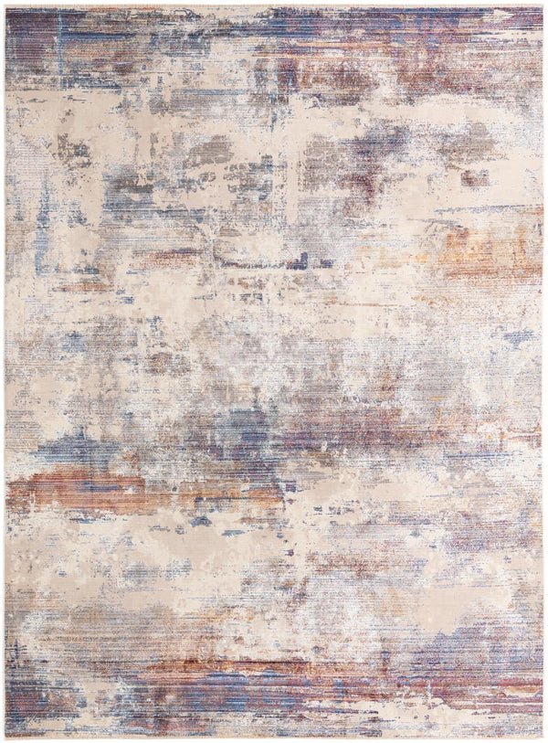 Unique Loom Deepa Cloud Machine Made Abstract Rug Multi, Beige/Blue/Gray/Ivory/Purple/Light Brown 10' 0" x 13' 9"