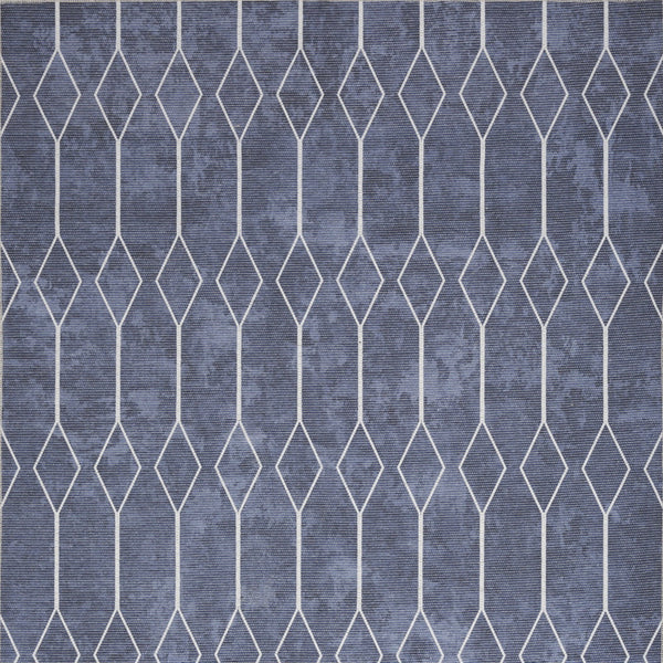 Homeroots 4' X 6' Blue And Ivory Geometric Power Loom Area Rug  Cotton Blend 554842