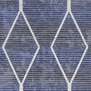 Homeroots 4' X 6' Blue And Ivory Geometric Power Loom Area Rug  Cotton Blend 554842