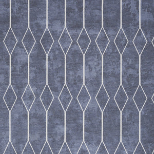 Homeroots 4' X 6' Blue And Ivory Geometric Power Loom Area Rug  Cotton Blend 554842