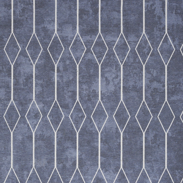 Homeroots 4' X 6' Blue And Ivory Geometric Power Loom Area Rug  Cotton Blend 554842