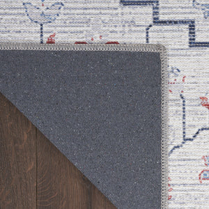 Homeroots 4' X 6' Ivory And Blue Floral Power Loom Area Rug  Cotton Blend 554845