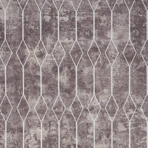 Homeroots 4' X 6' Gray And Ivory Geometric Power Loom Area Rug  Cotton Blend 554852