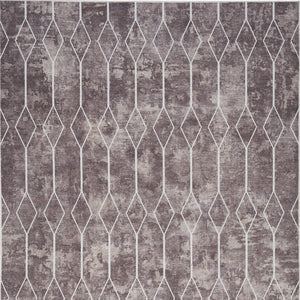 Homeroots 4' X 6' Gray And Ivory Geometric Power Loom Area Rug  Cotton Blend 554852