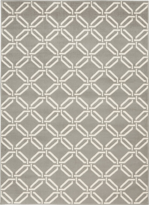 Homeroots 6' X 9' Gray And Ivory Trellis Area Rug  Polypropylene 554865