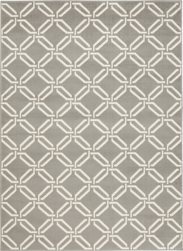 Homeroots 6' X 9' Gray And Ivory Trellis Area Rug  Polypropylene 554865