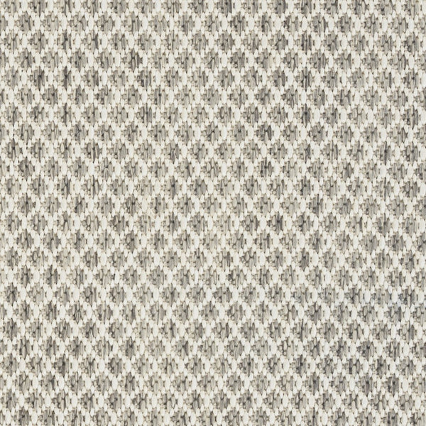 HomeRoots 12' Geometric Ivory and Silver Indoor Outdoor Area Rug - Modern, Durable, Versatile for Any Space 554868