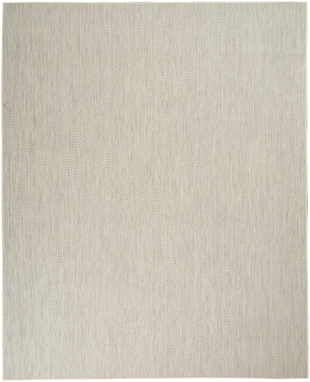 HomeRoots 12' Geometric Ivory and Silver Indoor Outdoor Area Rug - Modern, Durable, Versatile for Any Space 554868