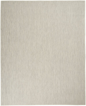 HomeRoots 12' Geometric Ivory and Silver Indoor Outdoor Area Rug - Modern, Durable, Versatile for Any Space 554868