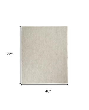 HomeRoots 12' Geometric Ivory and Silver Indoor Outdoor Area Rug - Modern, Durable, Versatile for Any Space 554868
