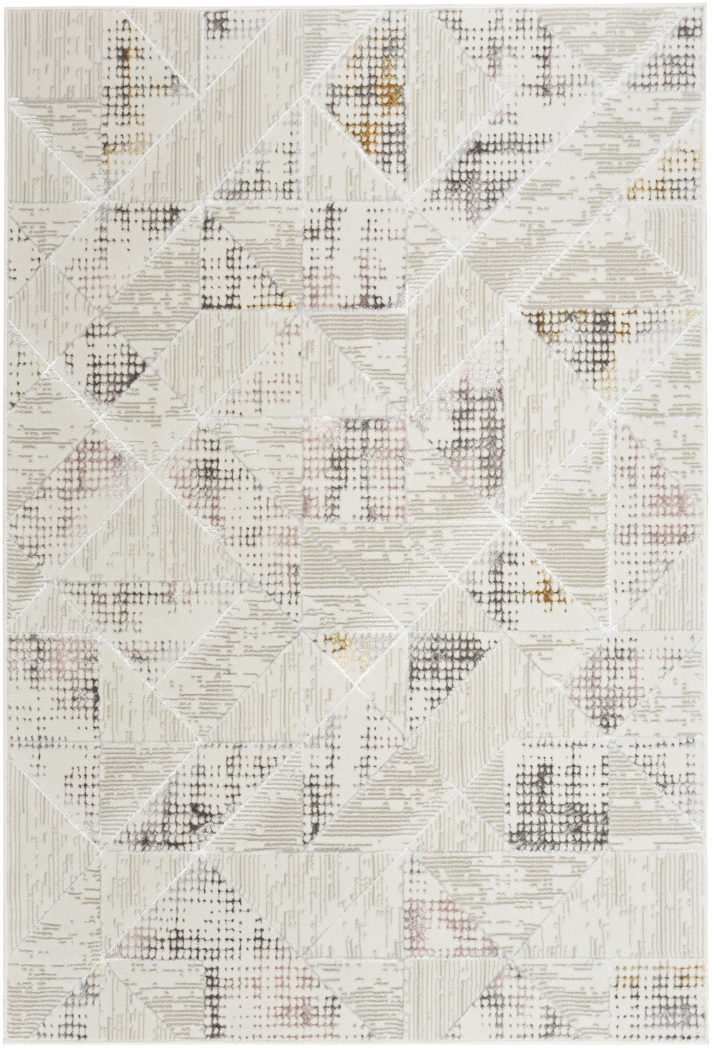 Homeroots 4' X 6' Beige Ivory And Gray Abstract Non Skid Area Rug  Polyester 554877