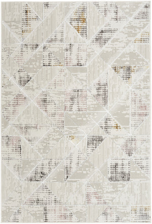 Homeroots 4' X 6' Beige Ivory And Gray Abstract Non Skid Area Rug  Polyester 554877