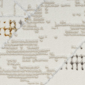 Homeroots 4' X 6' Beige Ivory And Gray Abstract Non Skid Area Rug  Polyester 554877