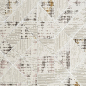 Homeroots 4' X 6' Beige Ivory And Gray Abstract Non Skid Area Rug  Polyester 554877