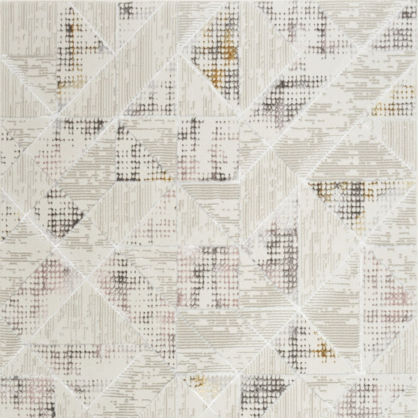 Homeroots 4' X 6' Beige Ivory And Gray Abstract Non Skid Area Rug  Polyester 554877