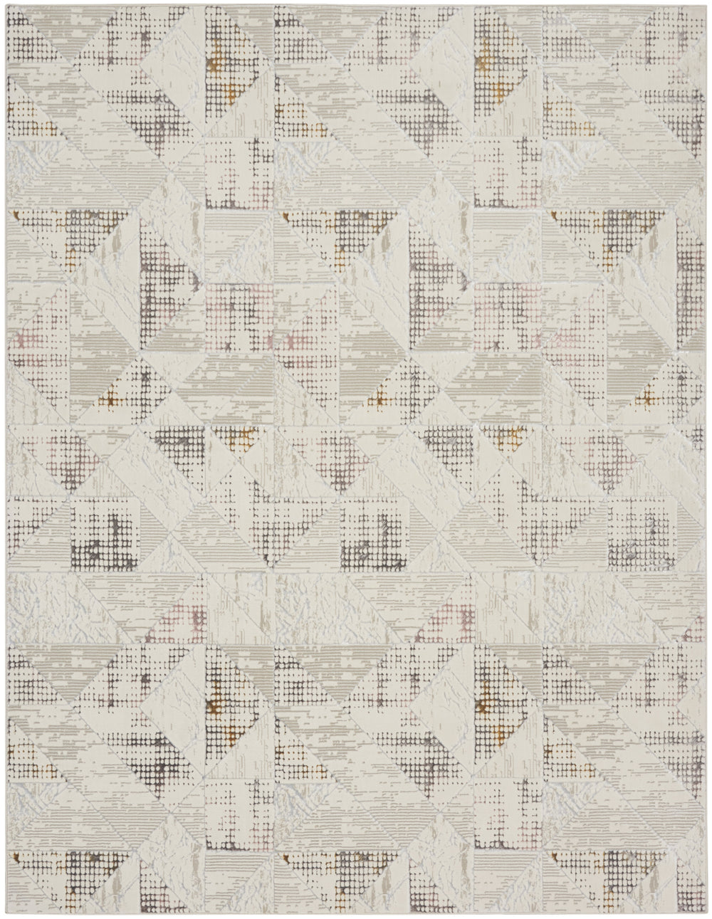 Homeroots 8' X 10' Beige Ivory And Gray Abstract Non Skid Area Rug  Polyester 554879