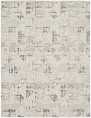 Homeroots 8' X 10' Beige Ivory And Gray Abstract Non Skid Area Rug  Polyester 554879