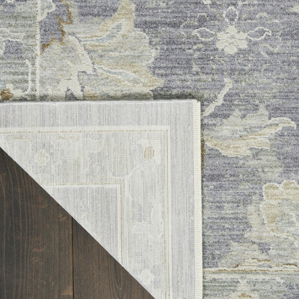 HomeRoots 5' Ivory and Gray Floral Medallion Area Rug - Elegant Rustic Design for Timeless Home Décor 4' X 6' 554883