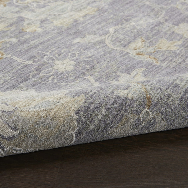 HomeRoots 5' Ivory and Gray Floral Medallion Area Rug - Elegant Rustic Design for Timeless Home Décor 4' X 6' 554883