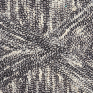 Homeroots 4' X 6' Charcoal And Ivory Wool Geometric Area Rug  Wool 554886