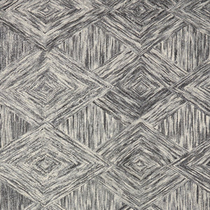 Homeroots 4' X 6' Charcoal And Ivory Wool Geometric Area Rug  Wool 554886