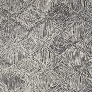Homeroots 4' X 6' Charcoal And Ivory Wool Geometric Area Rug  Wool 554886