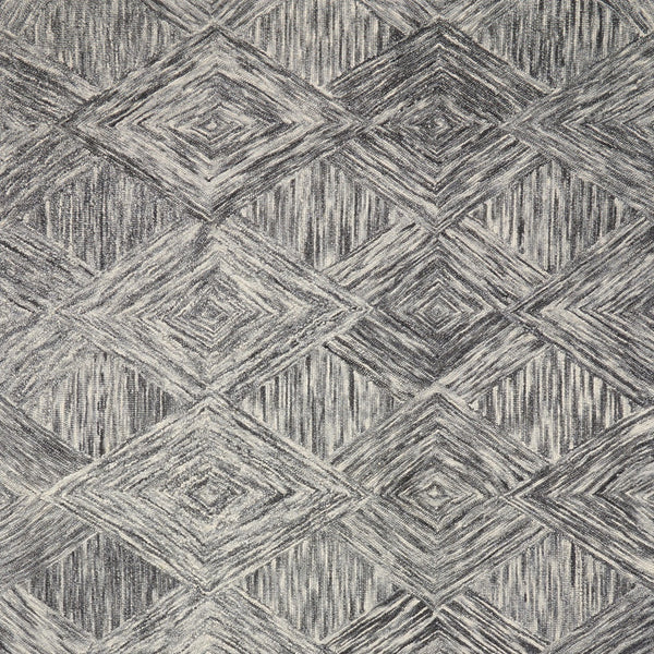 Homeroots 4' X 6' Charcoal And Ivory Wool Geometric Area Rug  Wool 554886