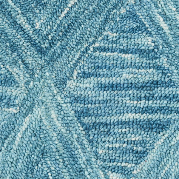 Homeroots 4' X 6' Blue And Ivory Wool Geometric Area Rug  Wool 554888