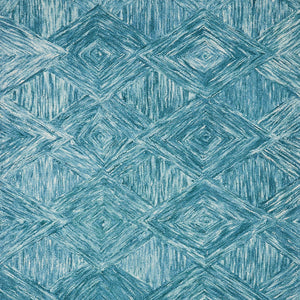 Homeroots 4' X 6' Blue And Ivory Wool Geometric Area Rug  Wool 554888
