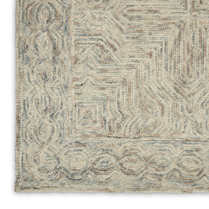 Homeroots 8' X 11' Blue And Ivory Wool Geometric Area Rug  Wool 554889