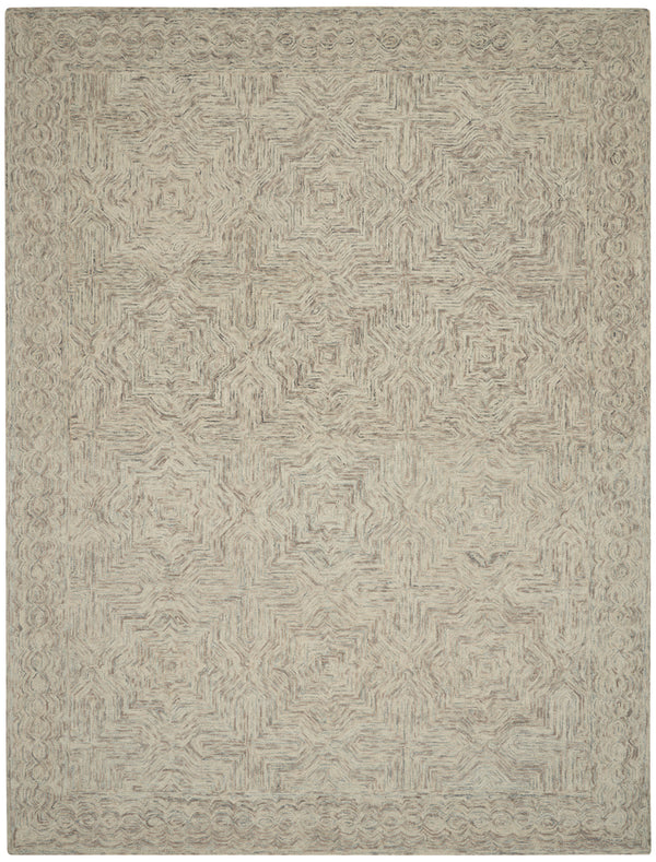 Homeroots 8' X 11' Blue And Ivory Wool Geometric Area Rug  Wool 554889