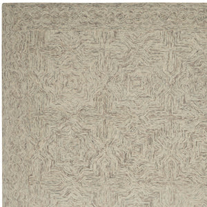 Homeroots 8' X 11' Blue And Ivory Wool Geometric Area Rug  Wool 554889