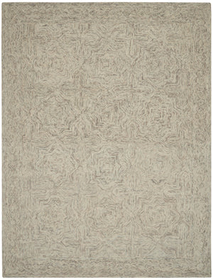 HomeRoots 5' Ivory and Blue Wool Geometric Area Rug – Modern Bohemian Style for Cozy Living Spaces and More 8' X 11' 554889