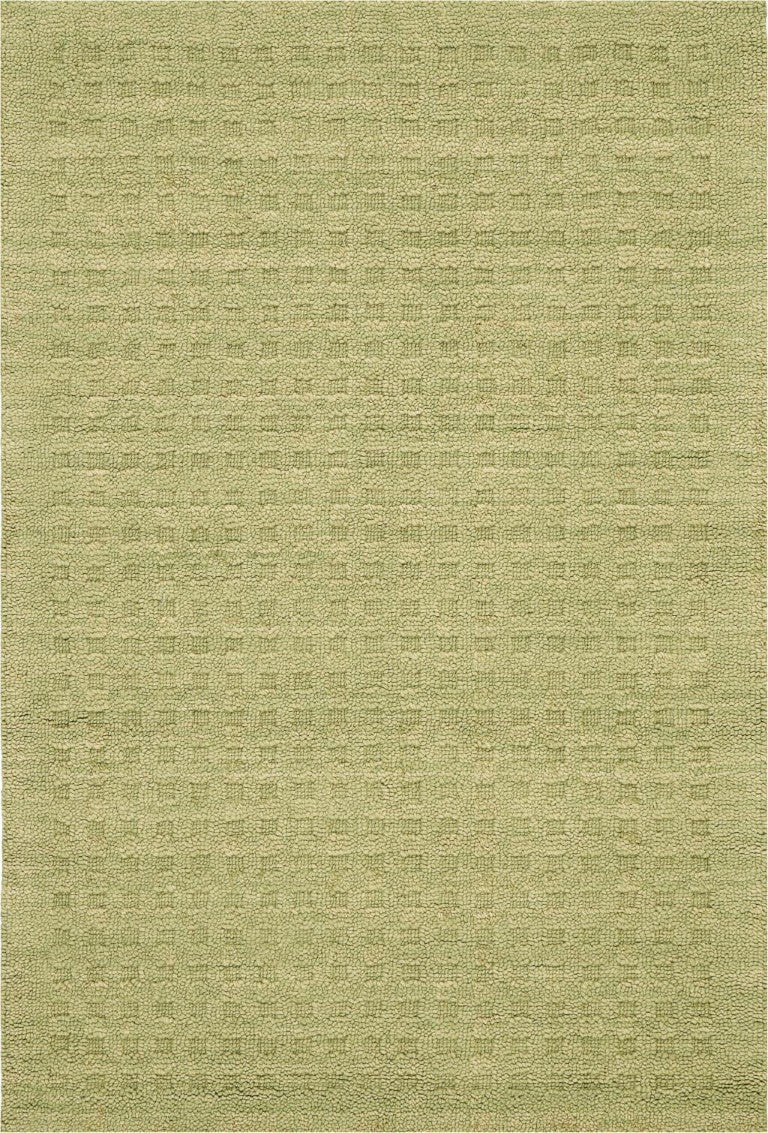 HomeRoots Solid Green Wool Area Rug Power Loomed Thick Soft Pile for Living Room or Bedroom 4' x 5' 554891