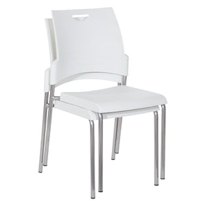 OSP Home Furnishings Straight Leg Stackable Office Chair Polyurethane Seat Modern Frame Ships Assembled STC8300C28-11