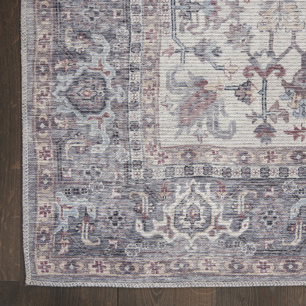 Homeroots 3' Blue And Beige Floral Power Loom Distressed Area Rug – Elegant Design For Cozy Spaces! 3' X 5' Cotton Blend 554914