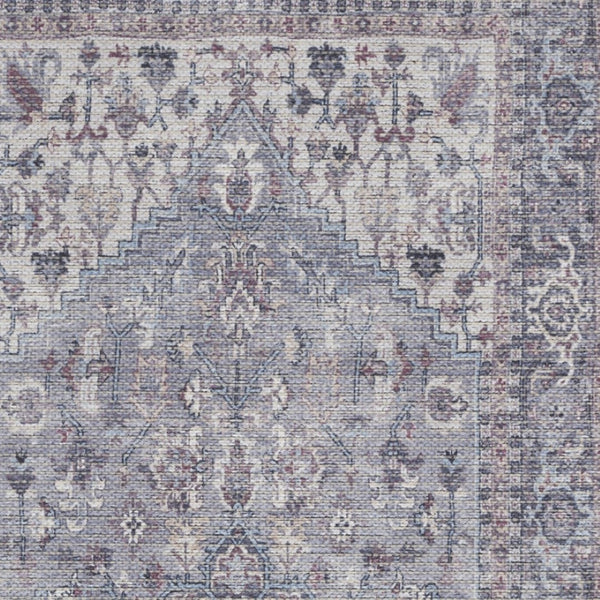 Homeroots 3' Blue And Beige Floral Power Loom Distressed Area Rug – Elegant Design For Cozy Spaces! 3' X 5' Cotton Blend 554914