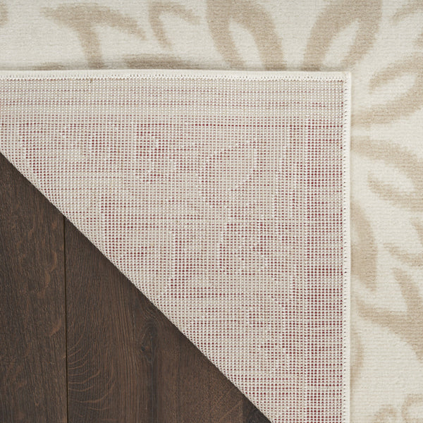 Homeroots 8' X 10' Beige And Ivory Floral Area Rug  Polypropylene 554926