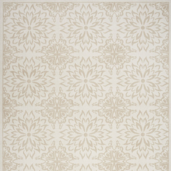 Homeroots 8' X 10' Beige And Ivory Floral Area Rug  Polypropylene 554926
