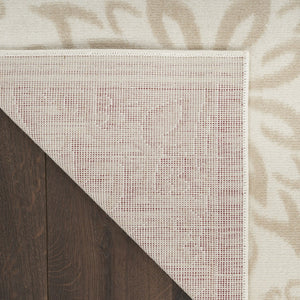 HomeRoots 8' Timeless Floral Area Rug in Beige and Ivory - Durable, Stain-Resistant Design for Any Room 8' X 10' 554926
