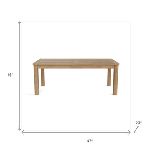 Homeroots 47" Solid Wood Outdoor Coffee Table - Elegant Teak Design For Stylish Backyard Gatherings & Relaxation   554929