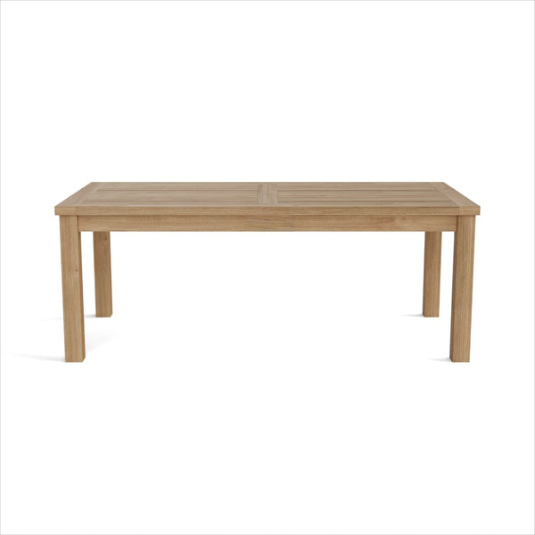 HomeRoots 47" Natural Solid Wood Outdoor Coffee Table - Durable Teak Design for Patios, Decks & Pools 554929