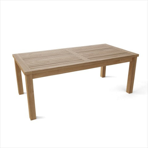 Homeroots 47" Solid Wood Outdoor Coffee Table - Elegant Teak Design For Stylish Backyard Gatherings & Relaxation   554929