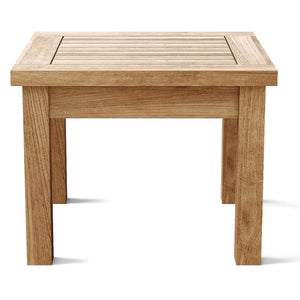 Homeroots 20" Natural Solid Wood Outdoor Side Table - Durable Teak Design For Backyard Bbqs And Relaxation   554930