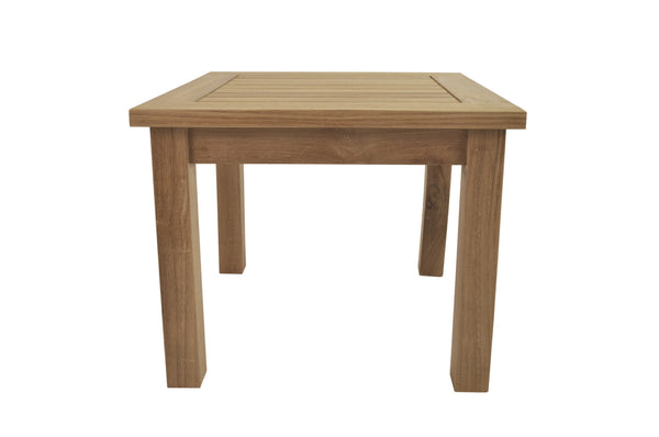 Homeroots 20" Natural Solid Wood Outdoor Side Table - Durable Teak Design For Backyard Bbqs And Relaxation   554930